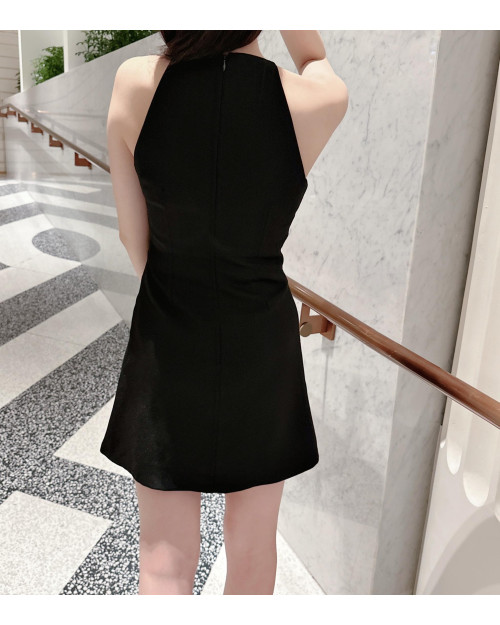 Petite Halter Elegant A-line Dress